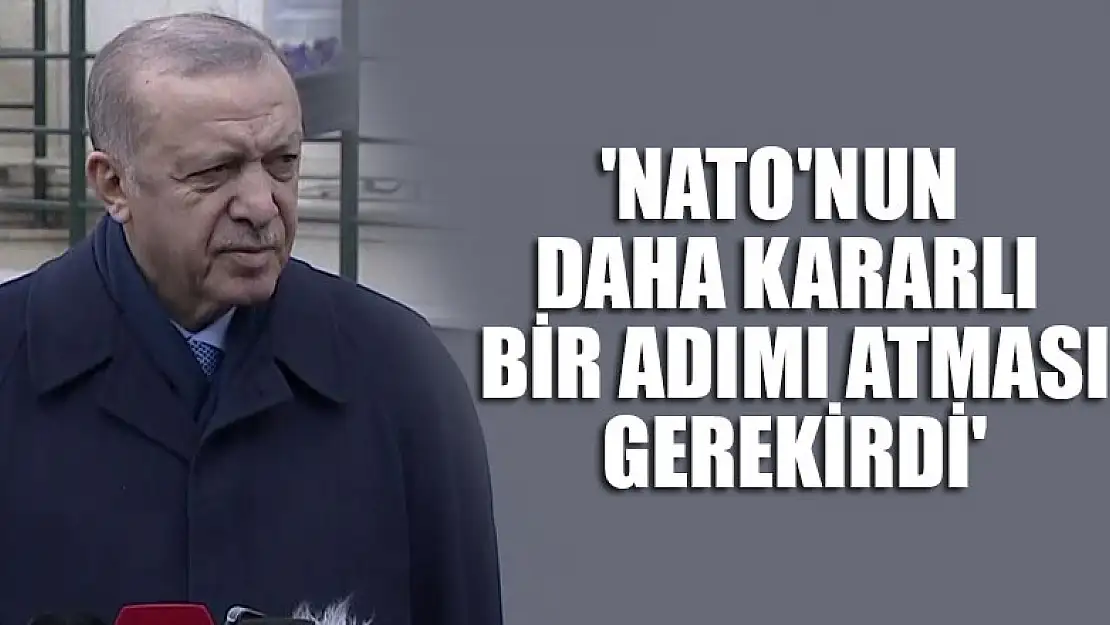 Cumhurbaşkanı Erdoğan: 'NATO'nun daha kararlı bir adımı atması gerekirdi'