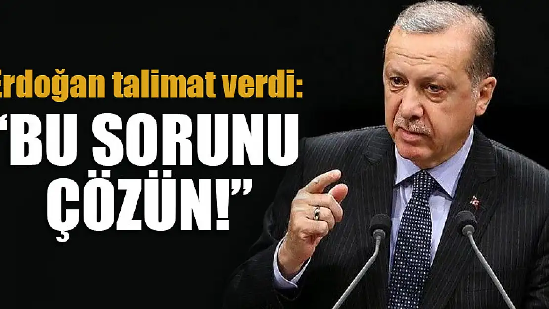 Erdoğan talimat verdi: Bu sorunu çözün!