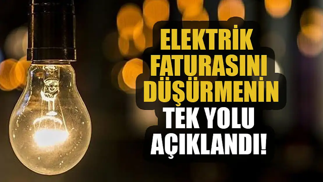 Elektrik faturasını düşürmenin tek yolu açıklandı