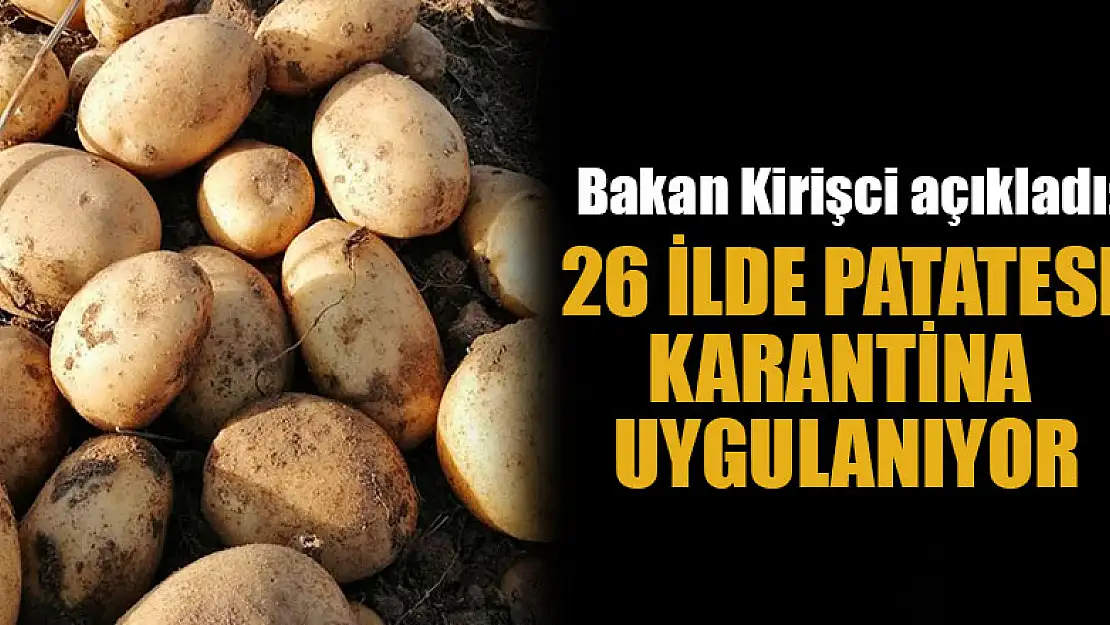 Bakan Kirişci açıkladı: 26 ilde patatesle ilgili karantina uygulanıyor