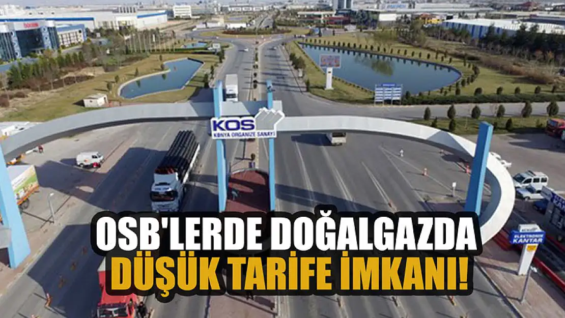 OSB'lerde doğalgazda düşük tarife imkanı!