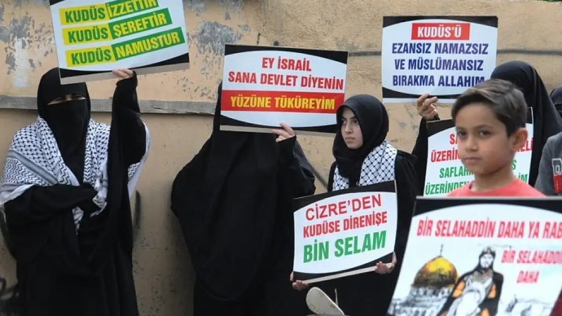 Cizre'de, İsrail'in saldırıları protesto edildi