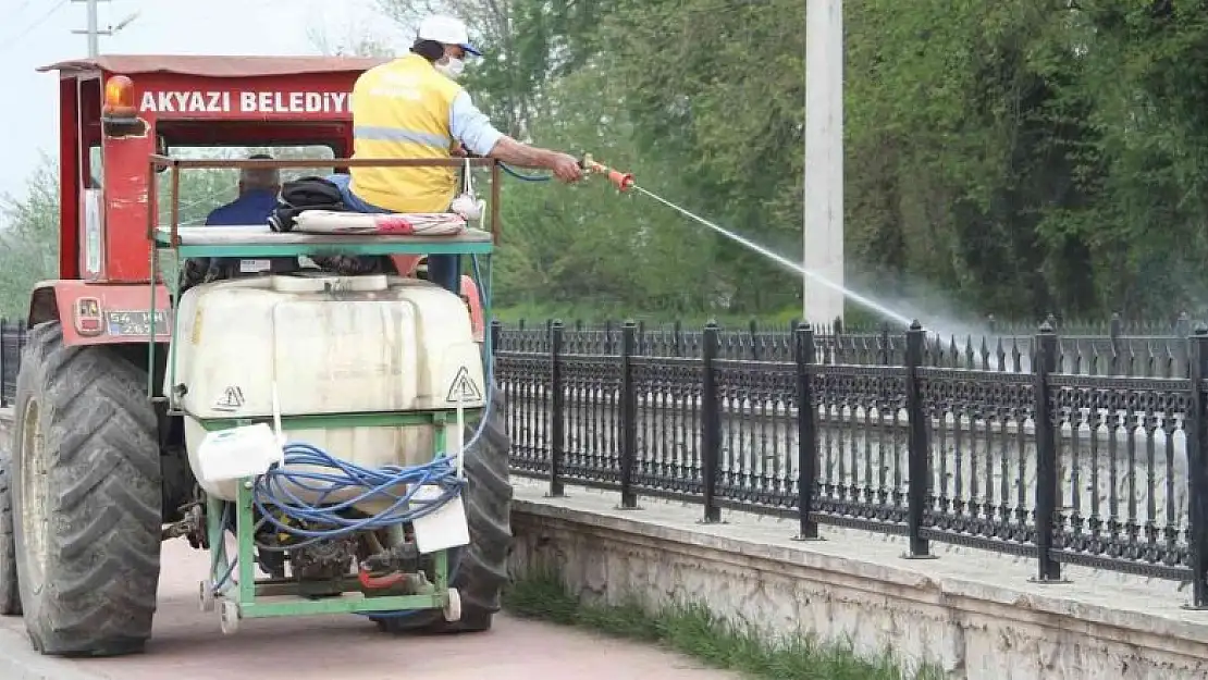 Akyazı'da cadde ve sokaklar ilaçlanıyor