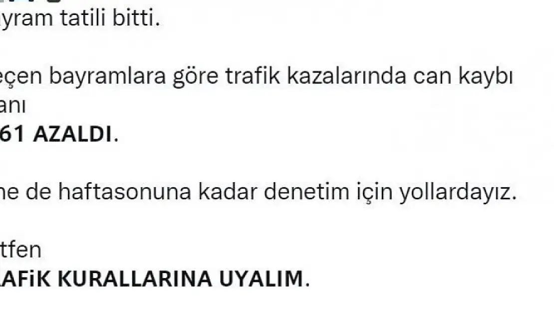 Bakan Soylu: 'Geçen bayramlara göre trafik kazalarında can kaybı oranı yüzde 61 azaldı'