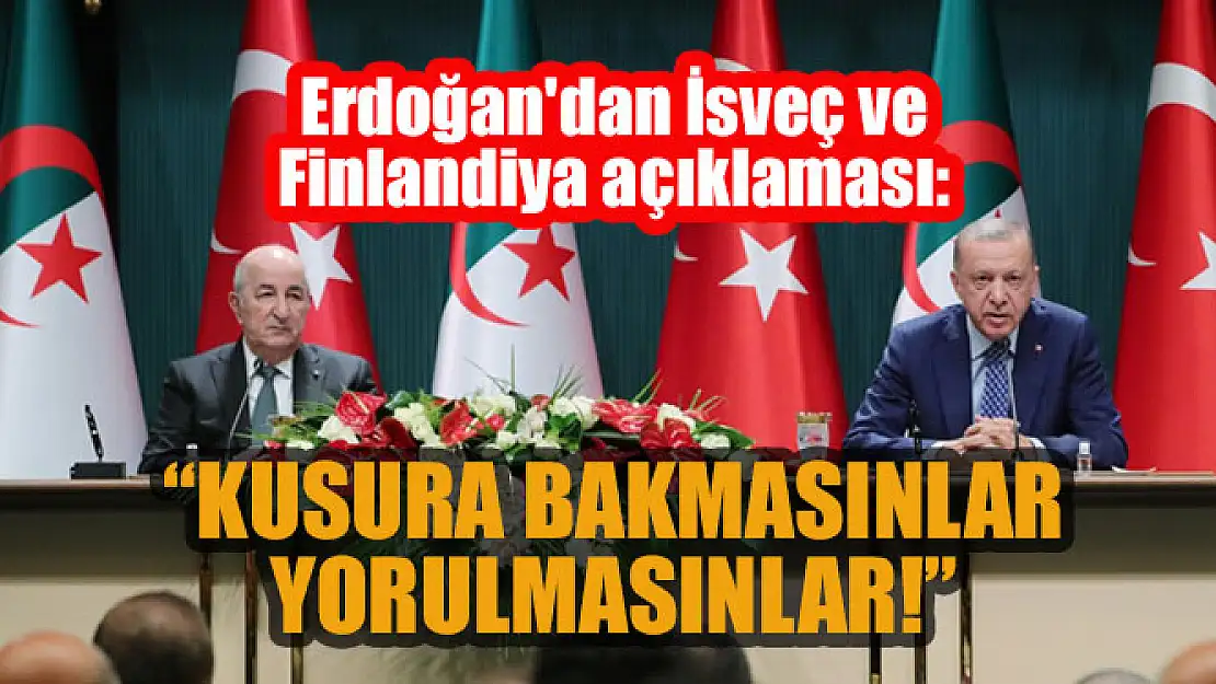 Erdoğan'dan İsveç ve Finlandiya açıklaması