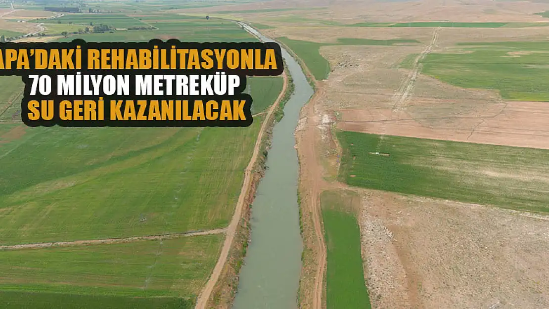 Apa Barajı Sulama Rehabilitasyonu ile 70 milyon metreküp su geri kazanılacak