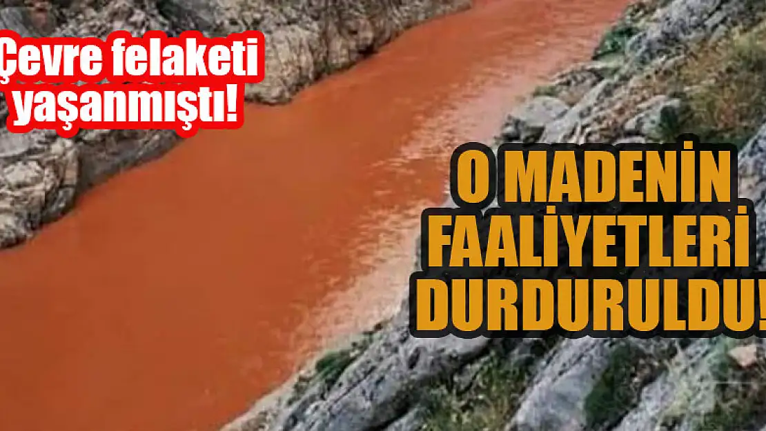 Çevre felaketi yaşanmıştı! O madeninin faaliyetleri durduruldu!