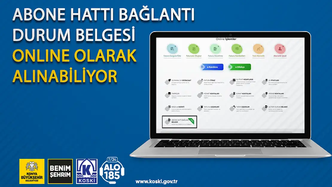 Abone Hattı Bağlantı Durum Belgesi onlıne olarak alınabiliyor