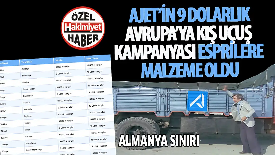 Ajet'ten Kış Kampanyası: Avrupa'ya Uçuşlar 9 Euro'dan Başlıyor