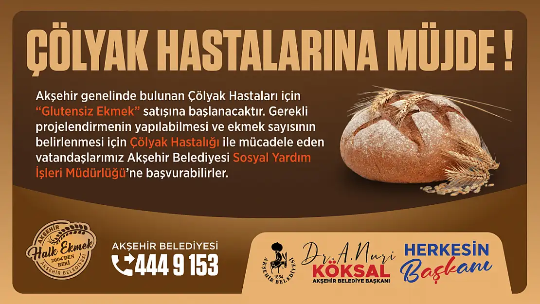 Akşehir'de çölyak hastalarına müjde!