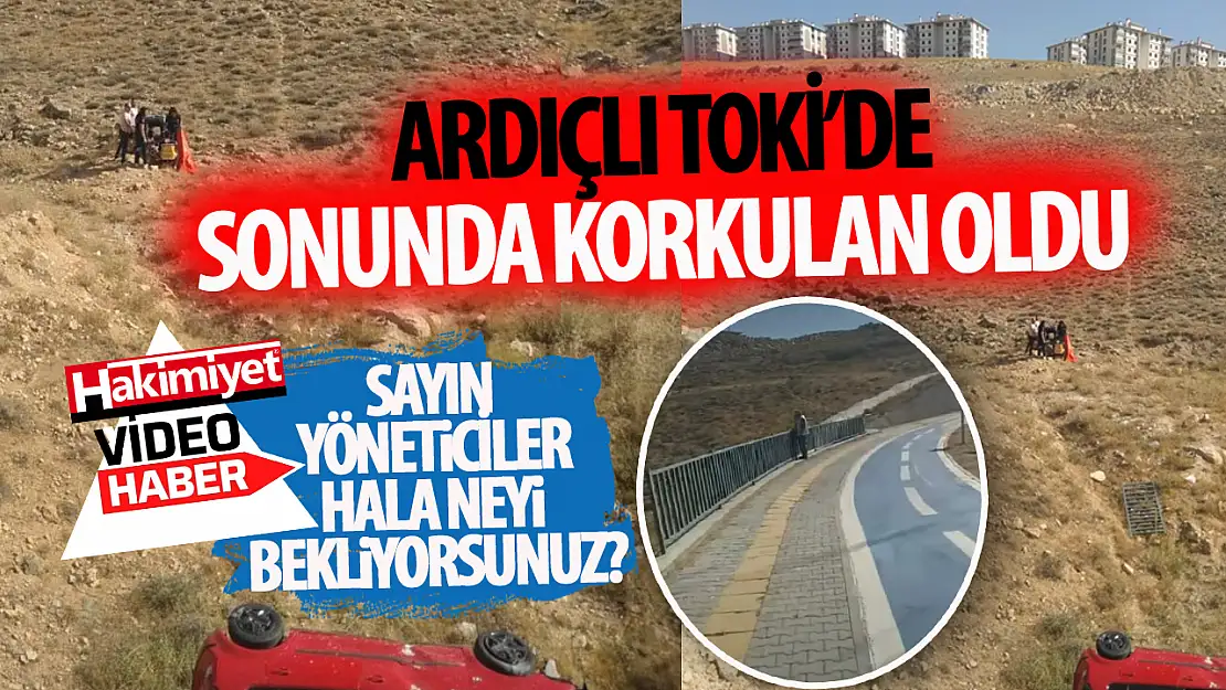 Ardıçlı TOKİ'de Korkulan Oldu: Otomobil Uçuruma Yuvarlandı