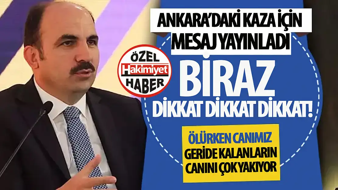 Başkan Altay Ankara'daki Kazayla İlgili Mesaj Yayınladı