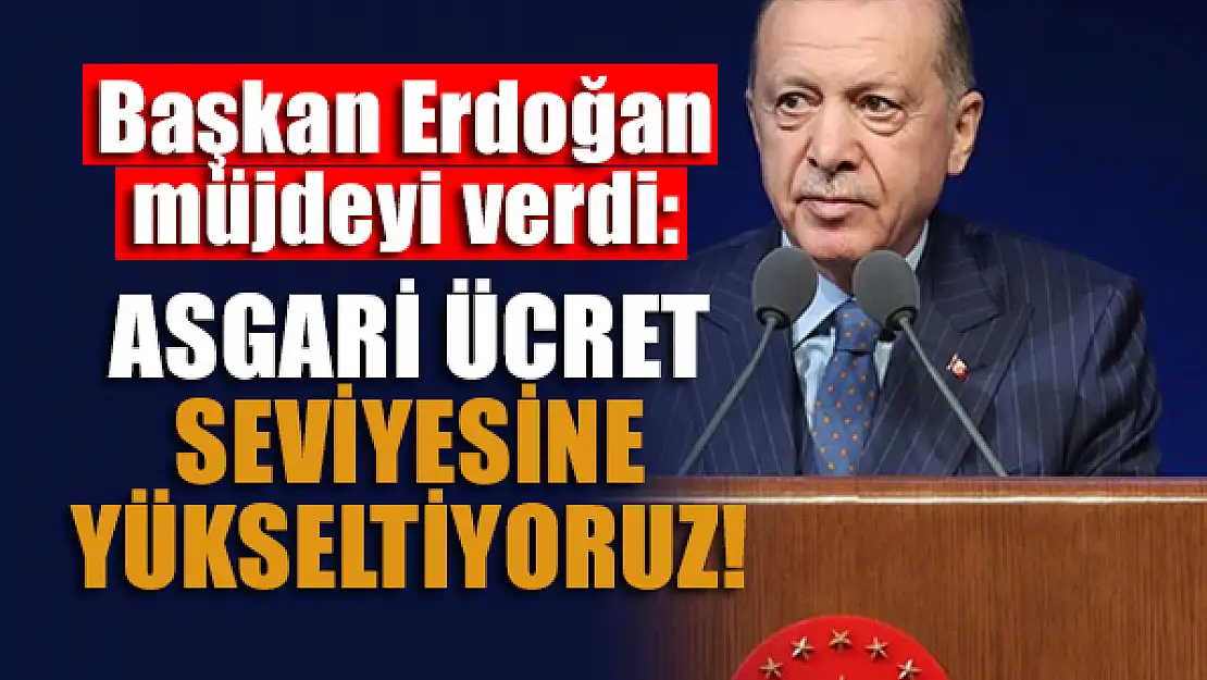 Başkan Erdoğan müjdeyi verdi: Asgari ücret seviyesine yükseltiyoruz!