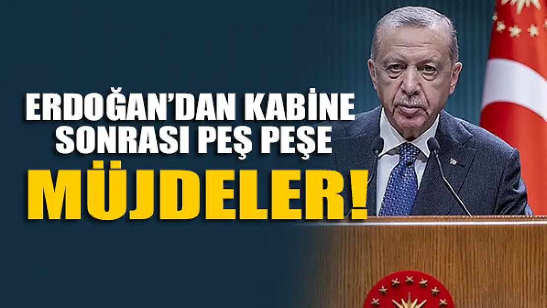 Başkan Erdoğan'dan Kabine sonrası peş peşe müjdeler!