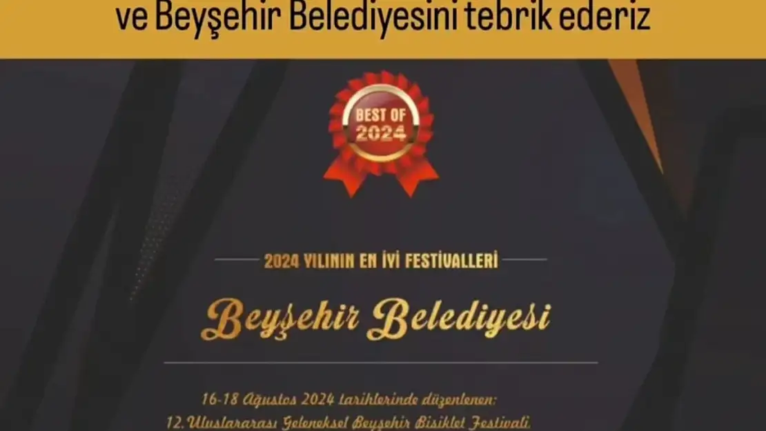 Beyşehir Bisiklet Festivali, ilk 3'e girdi!