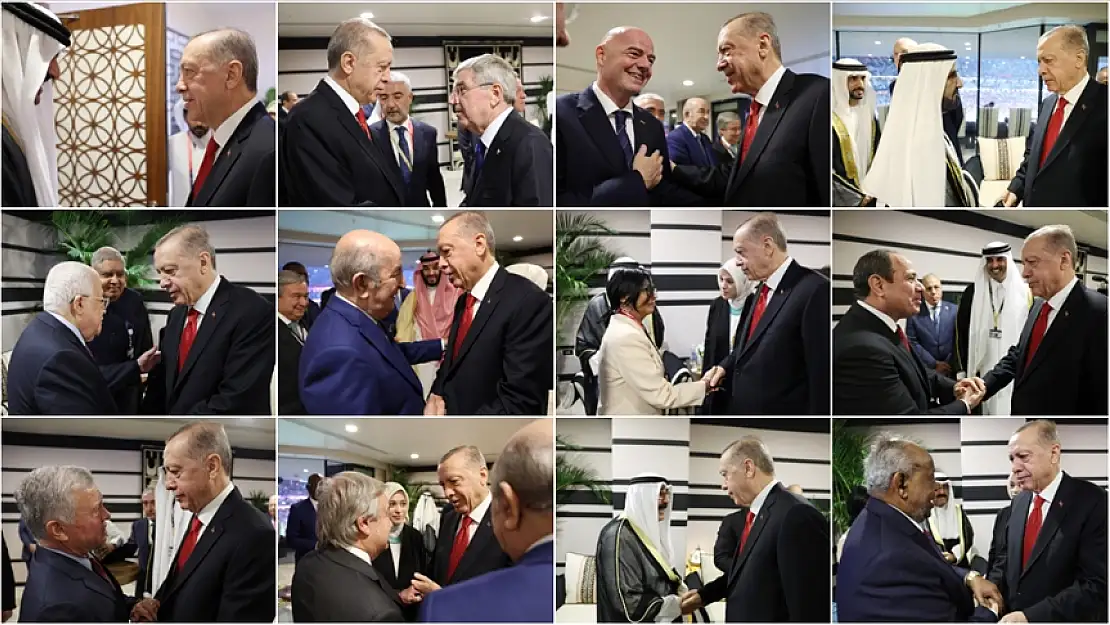 Cumhurbaşkanı Erdoğan Katar'da iderlerle bir araya geldi