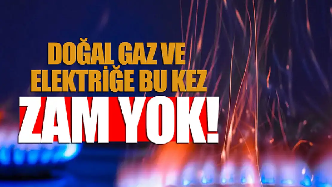 Doğal gaz ve elektriğe bu kez zam yok!