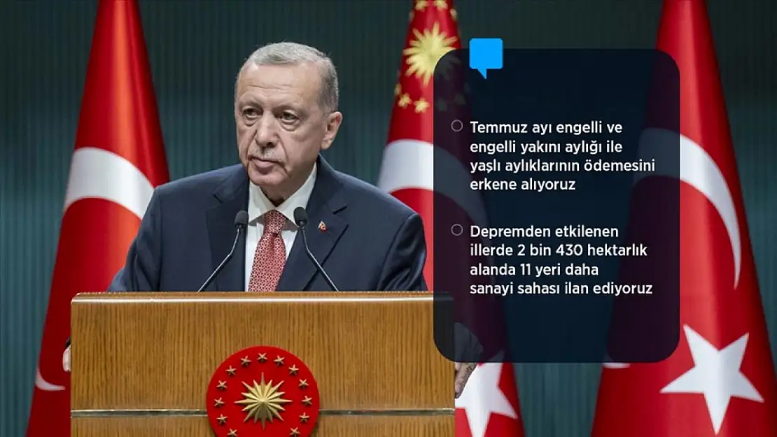 Erdoğan: Engelli ve yaşlı aylıkları bayramdan önce yatırılacak