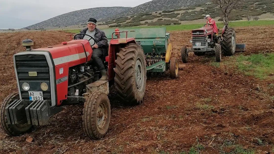  Hüyük'te atıl tarım alanları aspir ekilerek üretime kazandırılıyor!