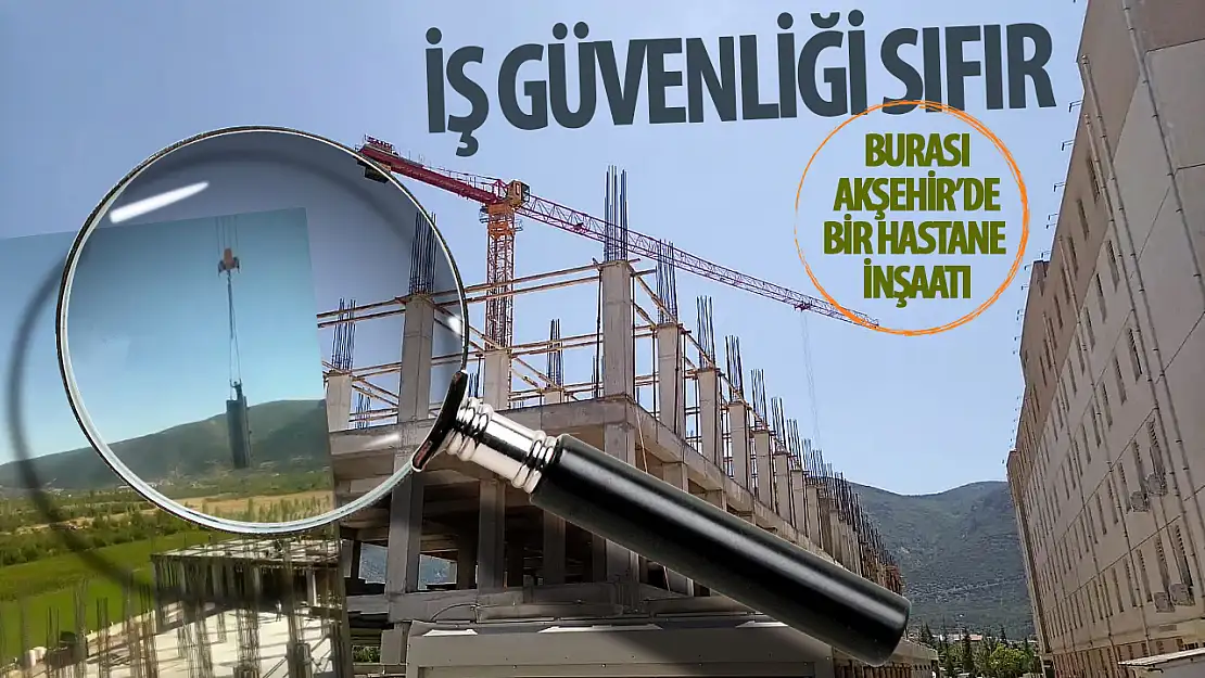 İşçinin vinçte taşınan yük üzerindeki görüntüsü yürekleri ağıza getirdi