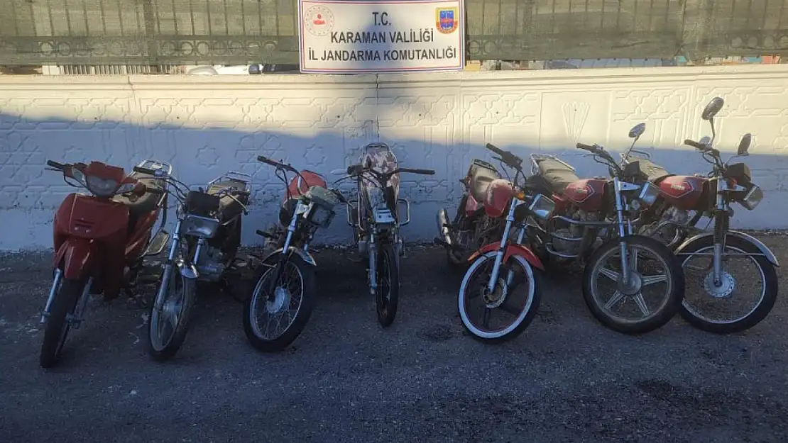 Karaman'da 9 çalıntı motosiklet ve tarihi eserler ele geçirildi