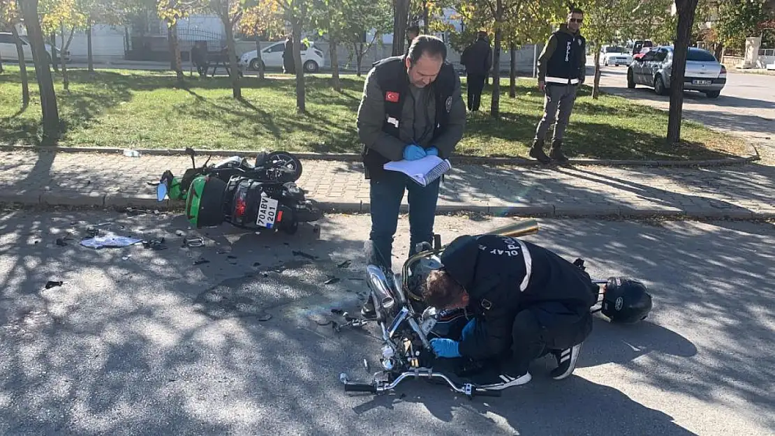 Karaman'da motosiklet kazası: İki motosiklet çarpıştı! Yaralılar var!