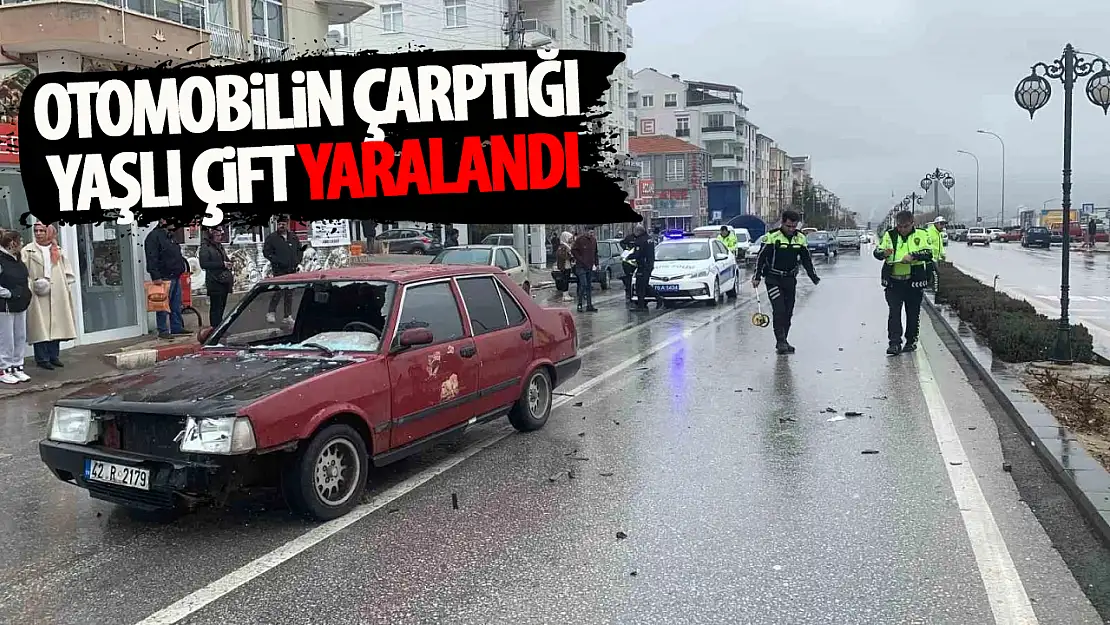 Karaman'da otomobilin çarptığı yaşlı çift yaralandı