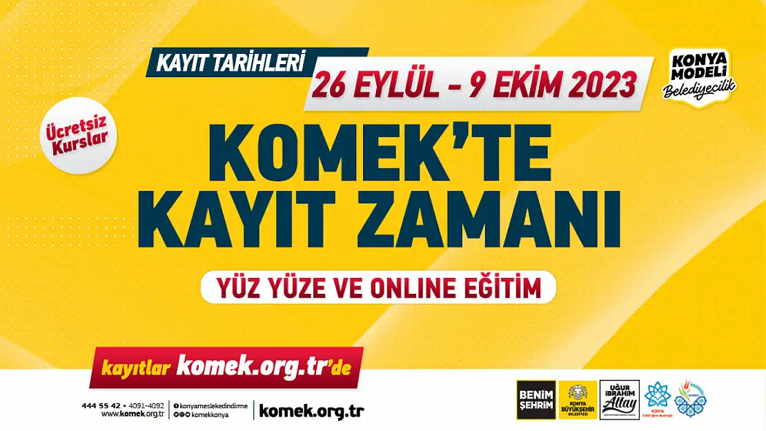 KOMEK'te Güz Dönemi Kayıtları Başladı