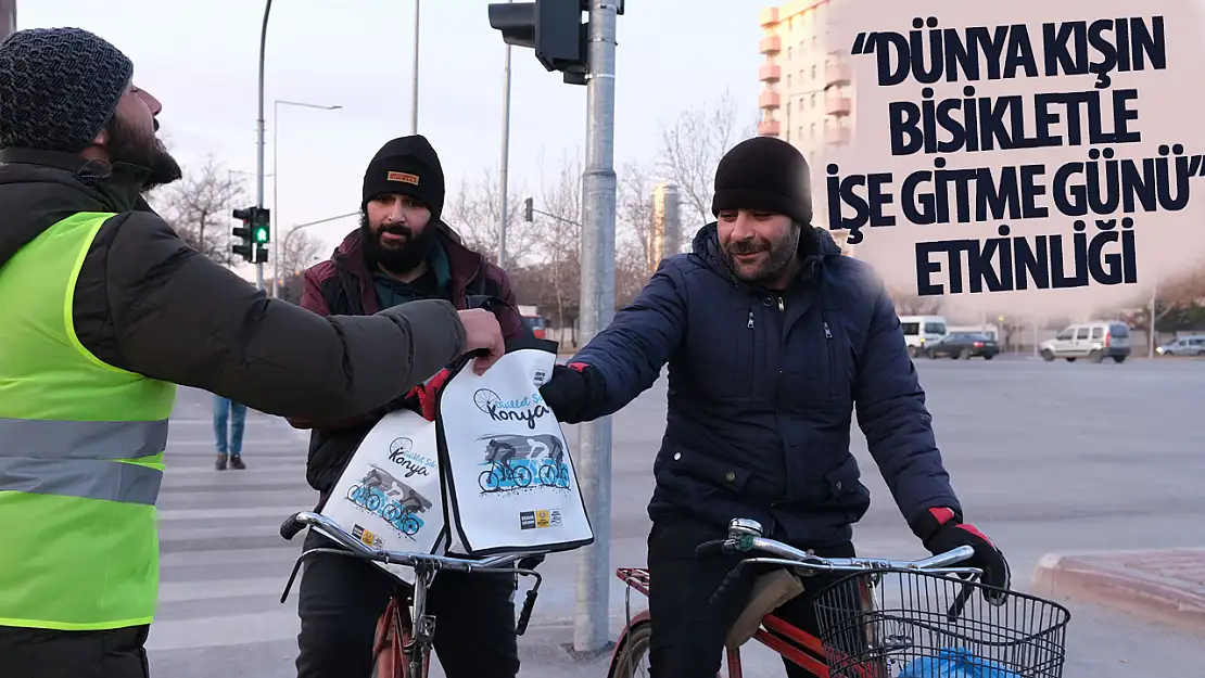 Konya Büyükşehir Belediyesi, 'Dünya Kışın Bisikletle İşe Gitme Günü' Etkinliği Düzenledi