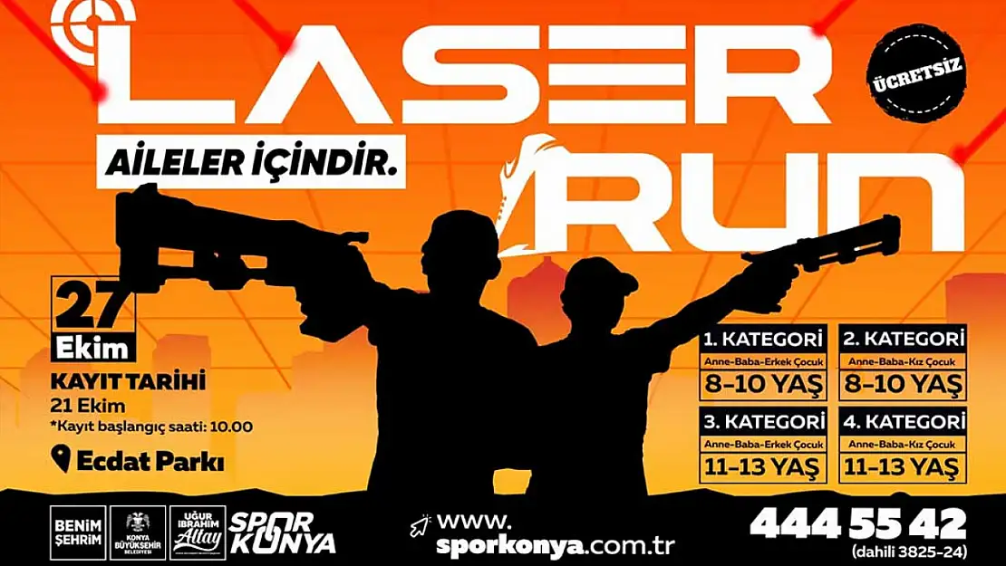 Konya Büyükşehir'den Aileler İçin 'Laser Run' Yarışması