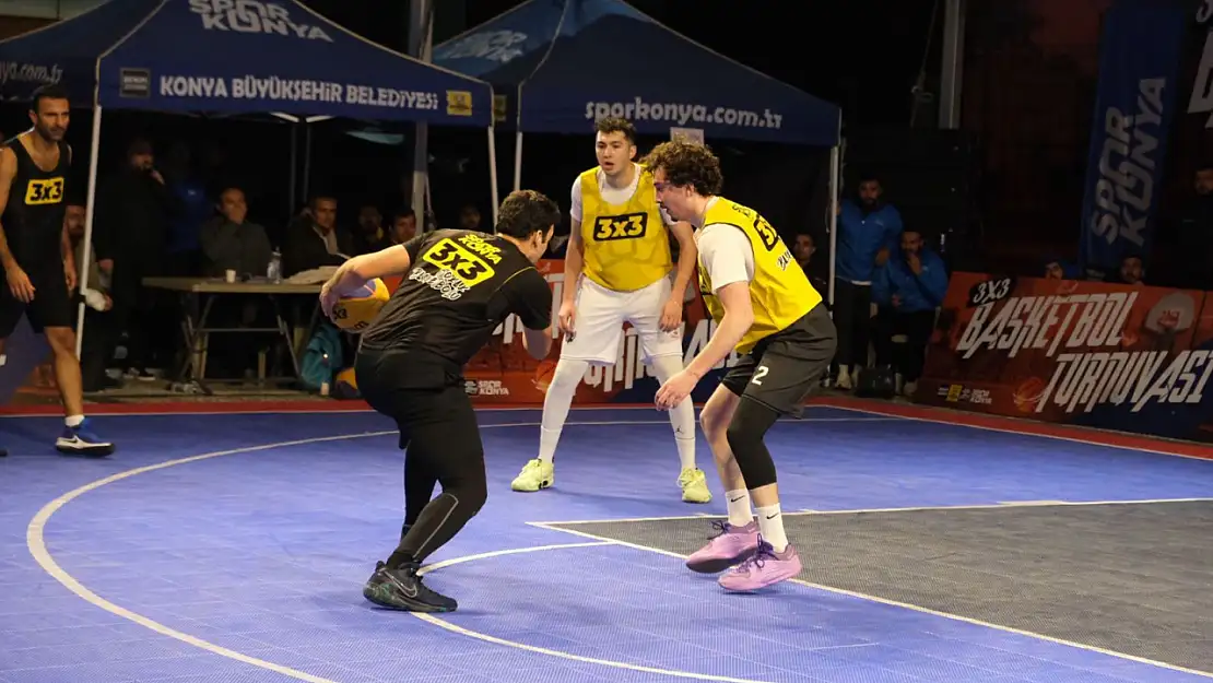 Konya'da 3x3 basketbol turnuvası heyecanı yaşandı