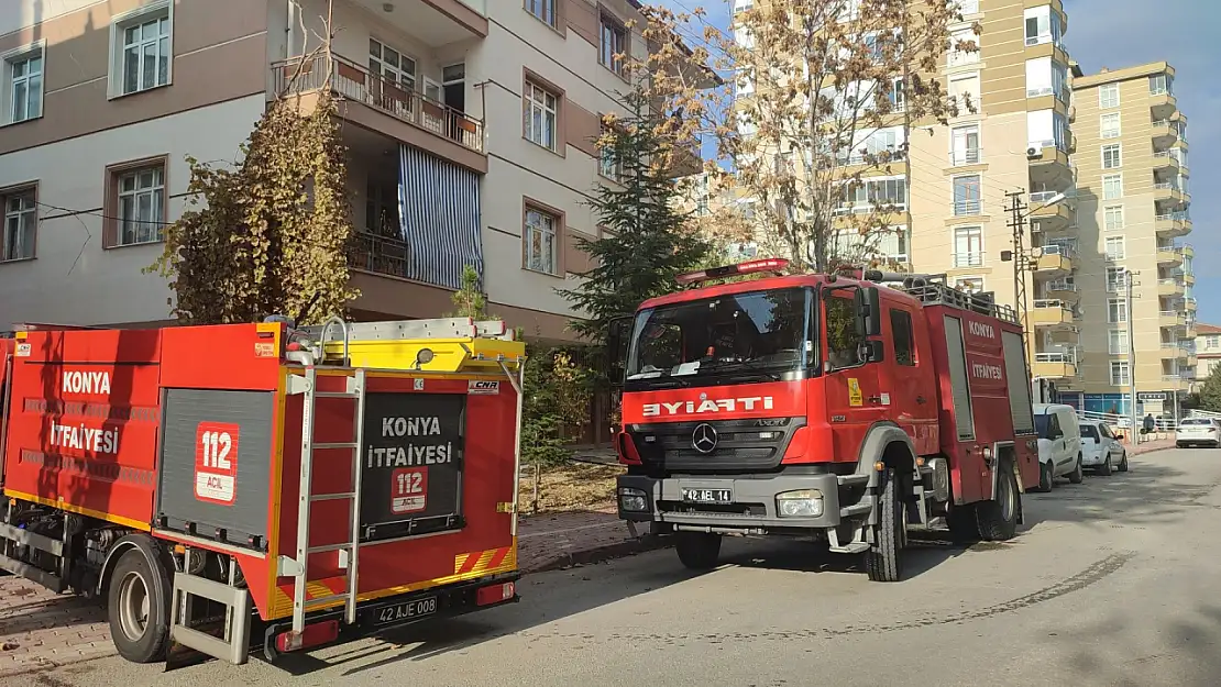 Konya'da apartmanın bodrumunda çıkan yangın paniğe neden oldu