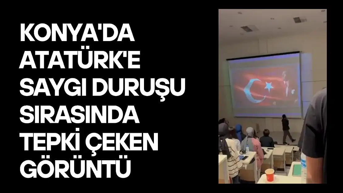 Konya'da Atatürk'e saygı duruşu sırasında tepki çeken görüntü: Siyasiler tepki gösterdi!