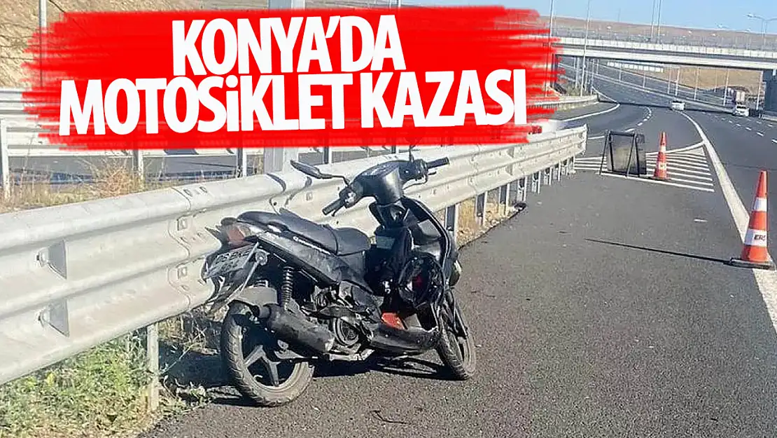 Konya'da bariyerlere çarpan motosiklet sürücüsü yaralandı!