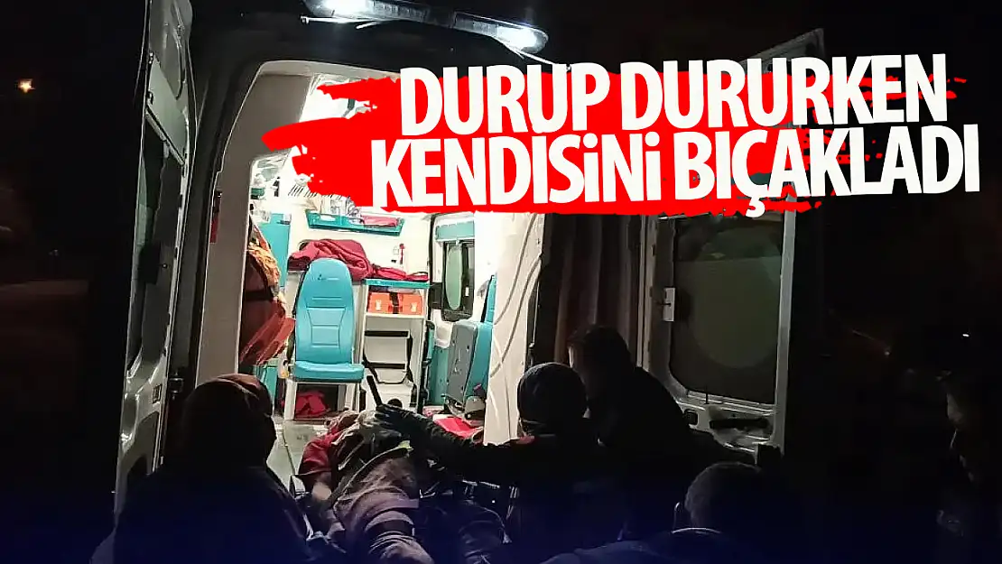 Konya'da bir vatandaş kendini bıçakladı!