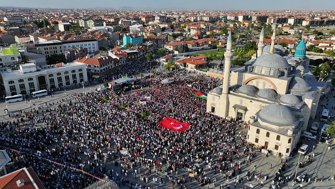 Konya'da büyük 'Gazze Mitingi!' başladı: Binlerce kişi akın etti!