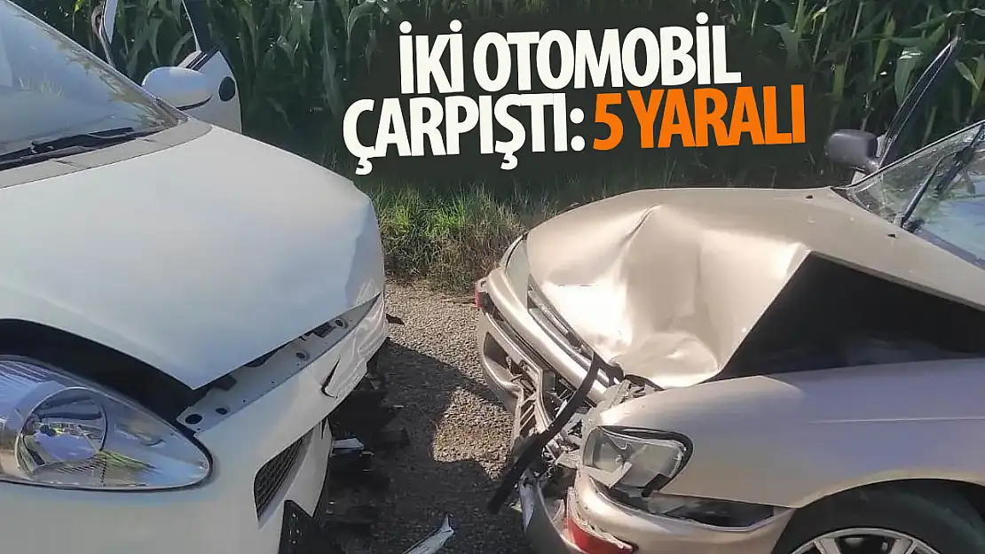 Konya'da iki otomobil çarpıştı: 5 yaralı