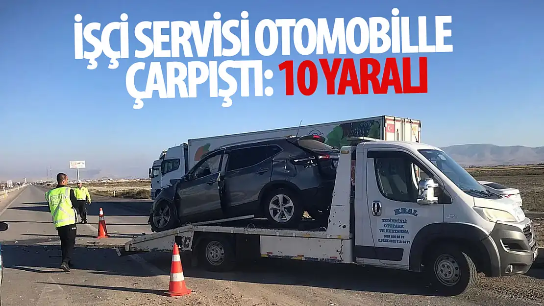 Konya'da işçi servisi ile otomobil çarpıştı: Çok sayıda yaralı var!