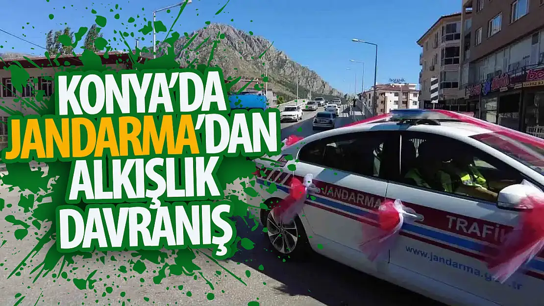 Konya' da  jandarma aracı şehit oğlunun sünnet töreni için hazırlandı