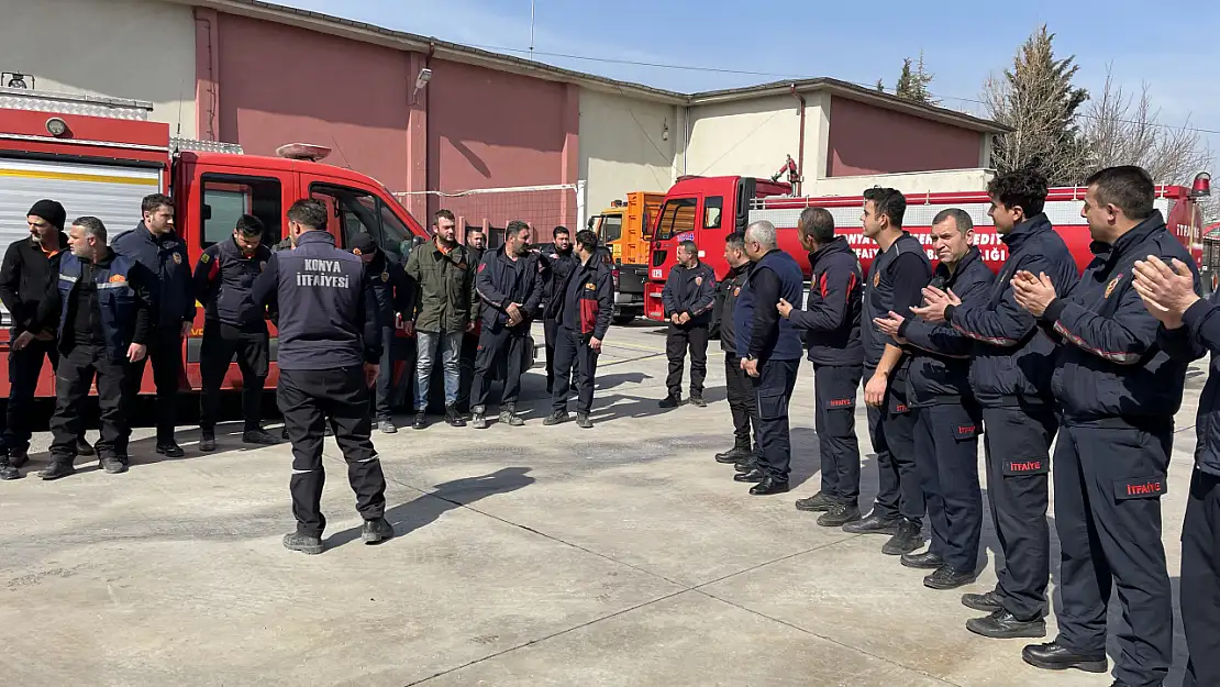 Konya'da kahraman itfaiyeciler alkışlarla alkışlandı