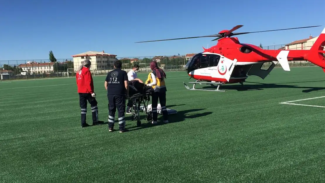 Konya'da kalp krizi geçirdi! Helikopter ambulans yaşlı adam için havalandı!