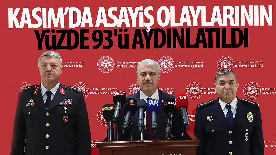 Konya'da Kasım ayında asayiş olaylarının yüzde 93'ü aydınlatıldı