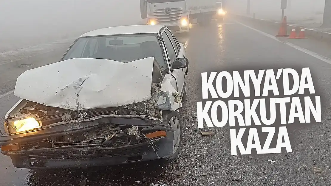 Konya'da otomobil kamyonete arkadan çarptı: Bir  yaralı!