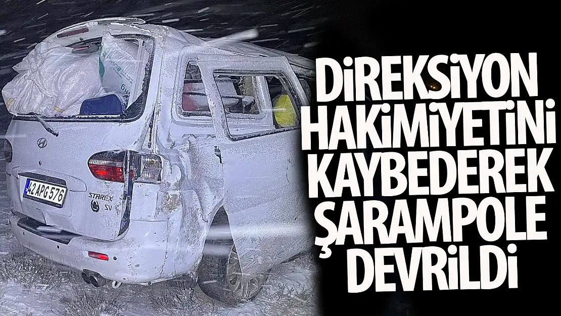 Konya'da otomobil şarampole indi: 4 yaralı