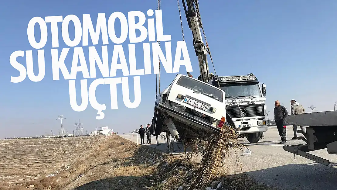 Konya'da otomobil su kanalına uçtu: 3 yaralı