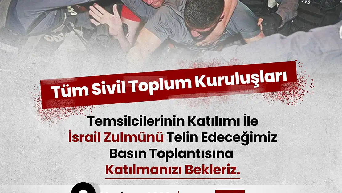 Konya'da Sivil Toplum İsrail Zulmüne karşı Tek yürek