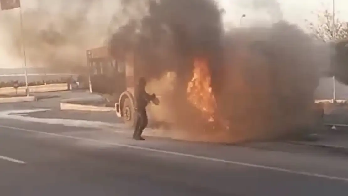 Konya'da süt tankeri küle döndü