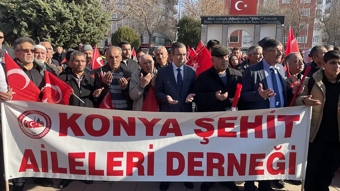 Konya'da tepki yürüyüşü! Şehit ve gazi derneklerinden protesto!