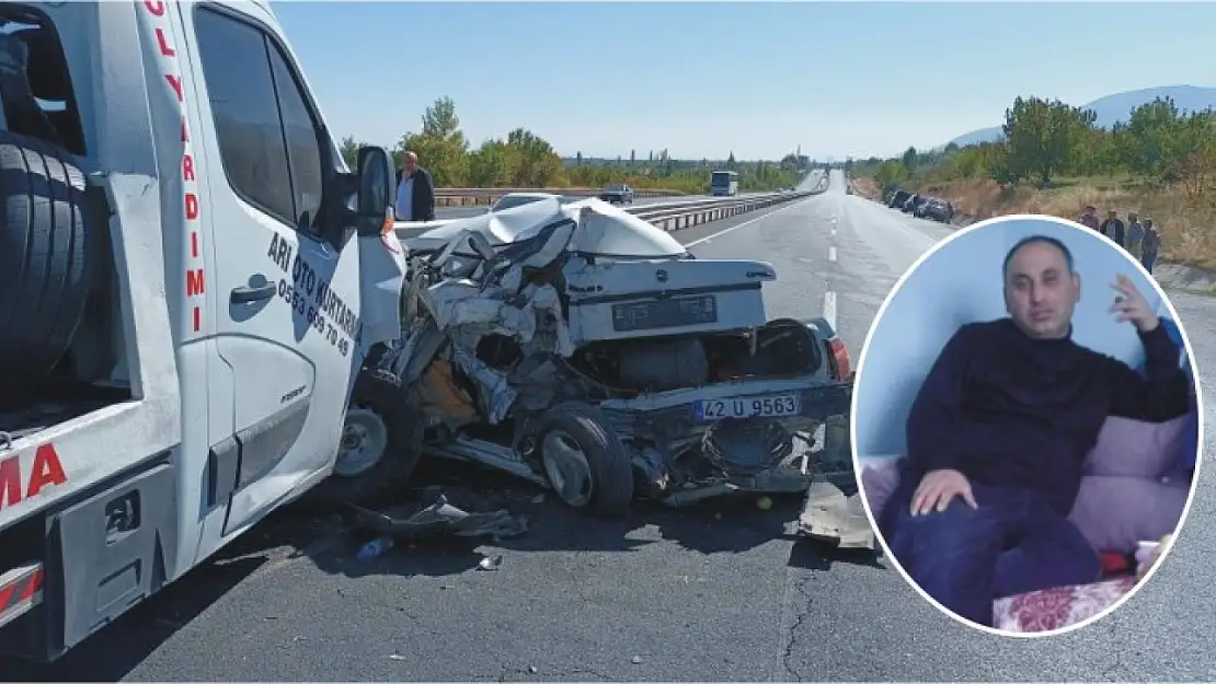 Konya'da trafik kazası!  Kurtarıcı ile bariyer arasında sıkışan sürücü hayatını kaybetti!