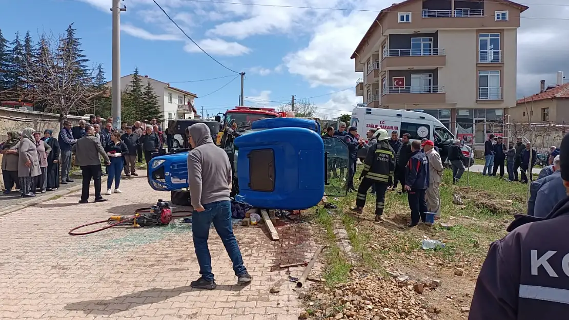 Konya'da traktör devrildi: 1 ölü, 2 yaralı